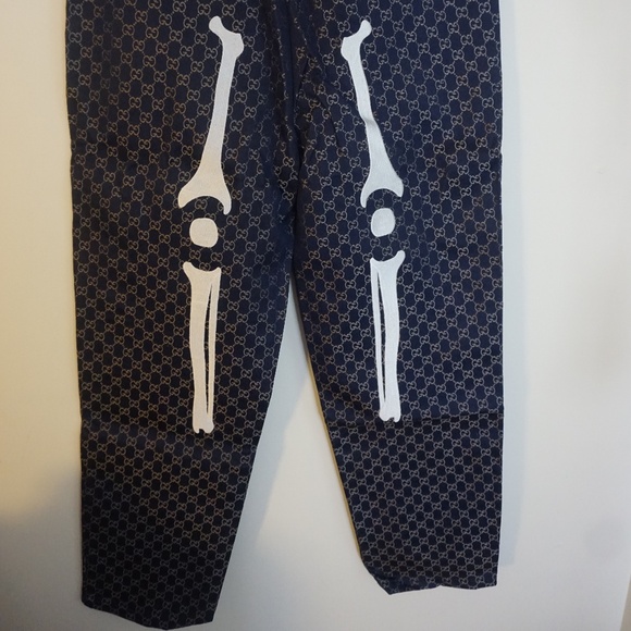 Bravest Studios Jacquard Bones Men's  Pants 34/32 In Navy NWTags - Picture 6 of 7